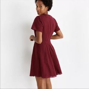 Button-Front Swing Dress in Swiss Dot